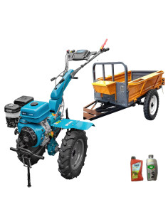 Motocultor cu remorca RK700, Dakard DKD1010D, 16CP si uleiuri incluse